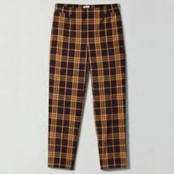 Wilfred Darontal Houndstooth Plaid Pant in Dark Navy and Yellow Size 00 - Picture 2 of 7